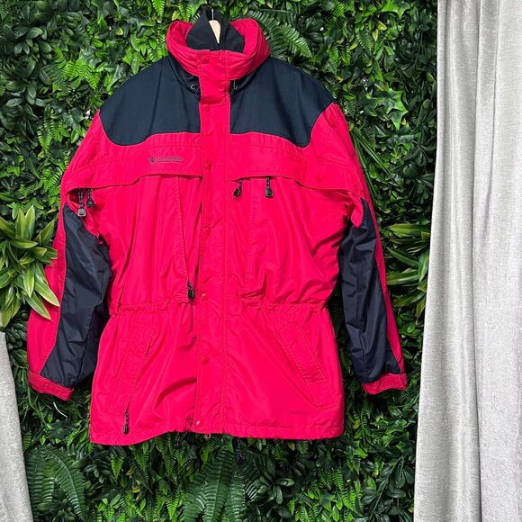 COLUMBIA SPORTSWEAR Mens Jacket M Red Black Bugaboo Full Zip 2 In 1 Fleece Lined - Picture 4 of 13